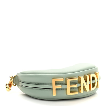 Fendi Vitello Grace New Matte Nano Fendigraphy Hobo Charm Menta 4 of 10