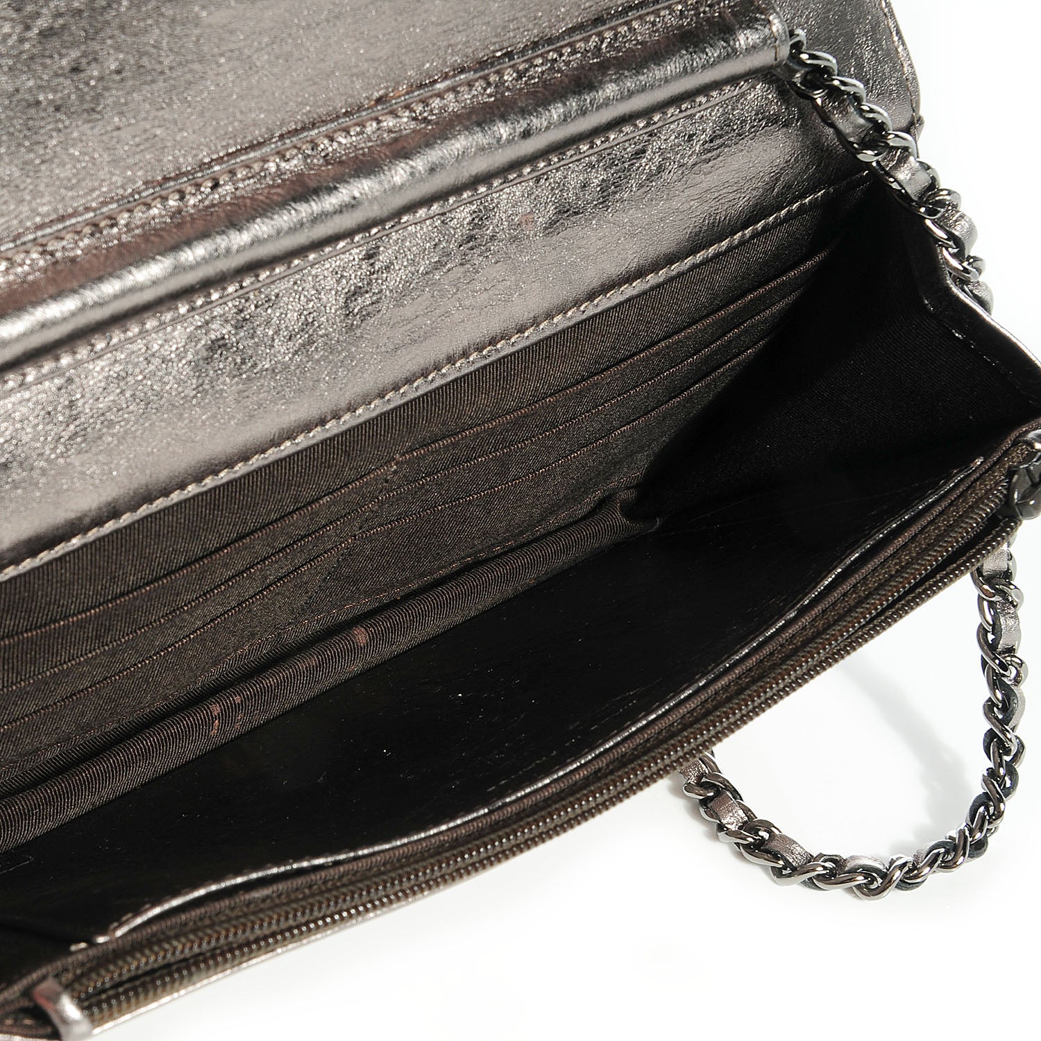Chanel Aged Calfskin Quilted Reissue Wallet On Chain WOC Dark Silver 6 of 8