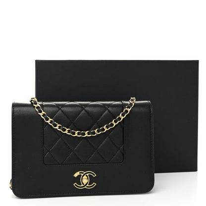 Chanel Sheepskin Quilted Mini Vintage Mademoiselle Wallet On Chain WOC Black 13 of 13