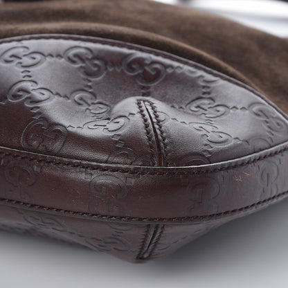 Gucci Guccissima Suede Hasler Hobo Dark Brown 15 of 16