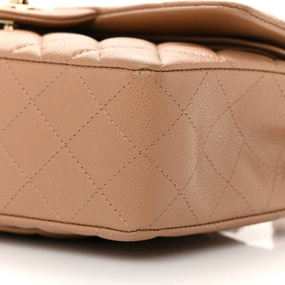 Chanel Caviar Quilted Small Double Flap Dark Beige 10 of 11