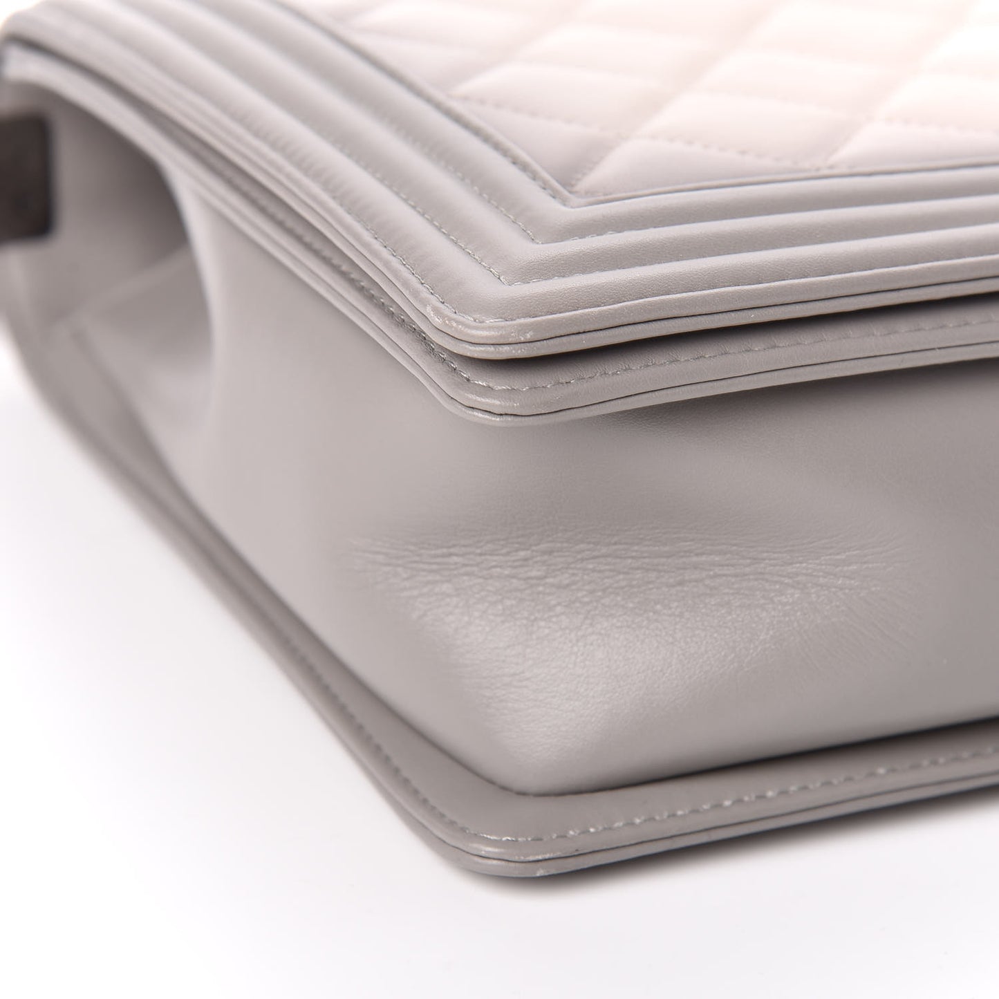 Calfskin Ombre Quilted Large Boy Flap Grey Beige