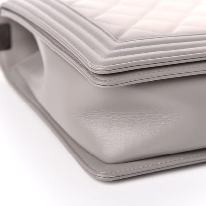 Chanel Calfskin Ombre Quilted Large Boy Flap Grey Beige 8 of 10