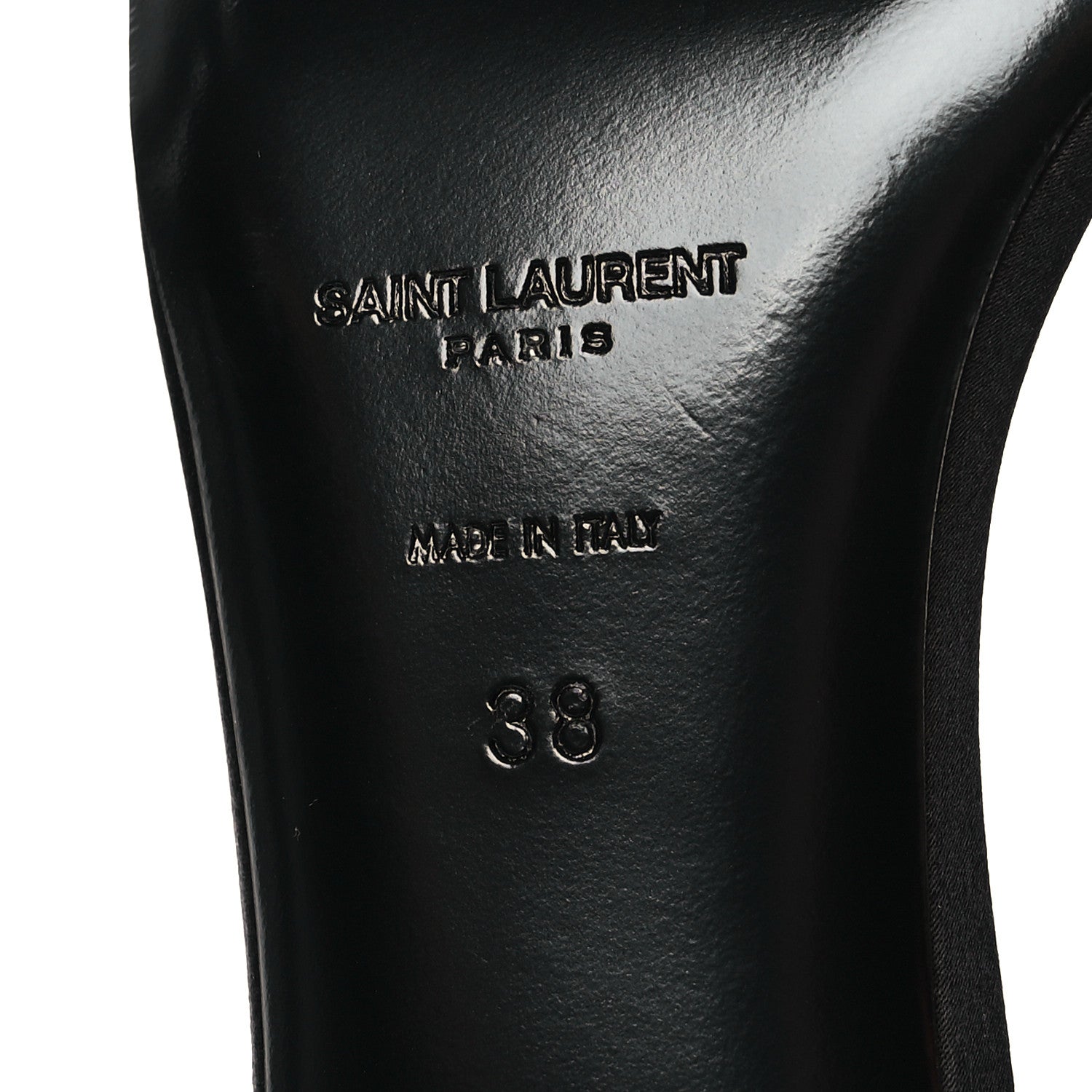 Saint Laurent Crepe Satin Ankle Strap Melody Sandals 38 Black 6 of 7
