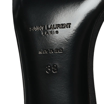 Saint Laurent Crepe Satin Ankle Strap Melody Sandals 38 Black 6 of 7