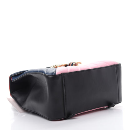 Gucci Calfskin Bamboo Trapuntata Queen Margaret Backpack Blue Agata Hibiscus Red Mystic White Sugar Pink 3 of 10