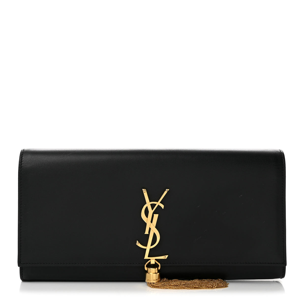 Calfskin Classic Monogram Tassel Clutch Black