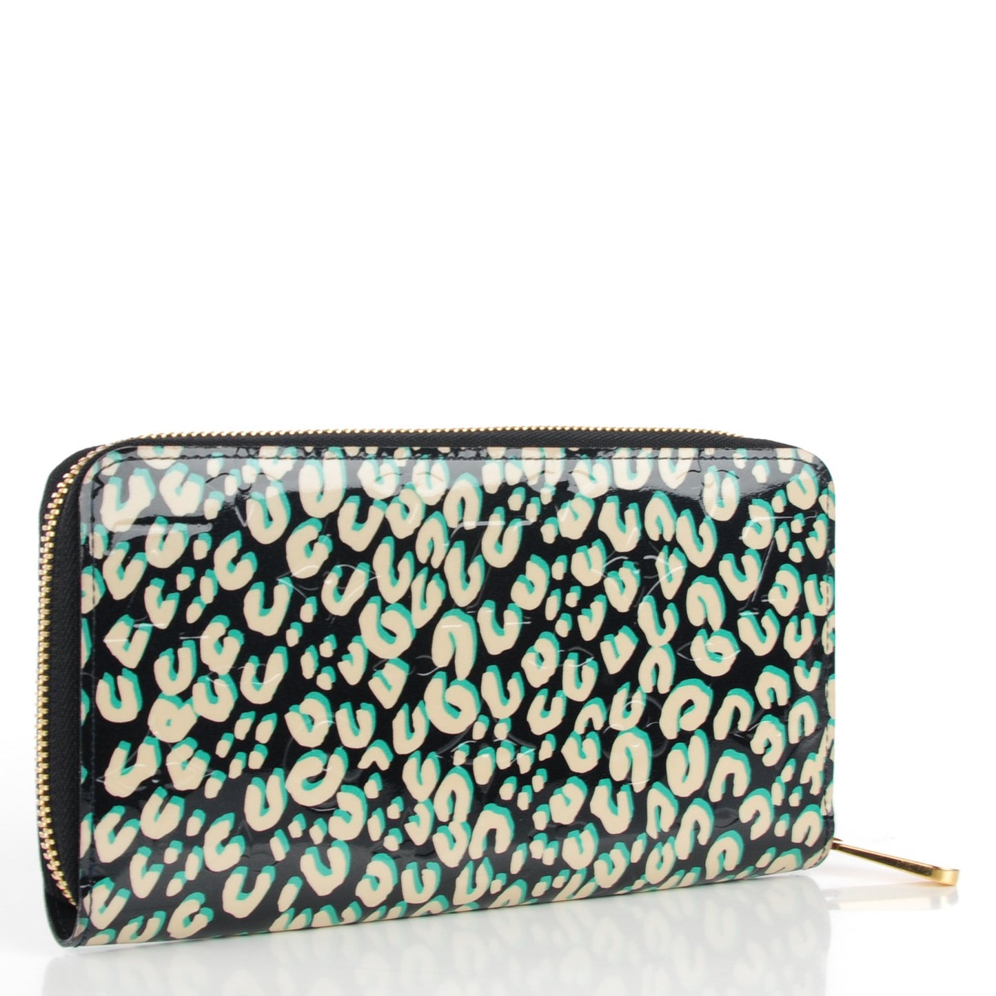 Vernis Leopard Zippy Wallet Blue Infini