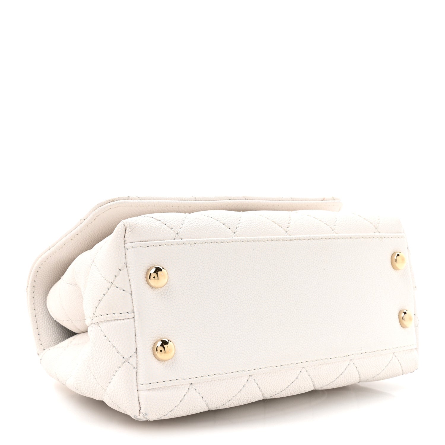 Chanel Caviar Quilted Extra Mini Coco Handle Flap White 4 of 14