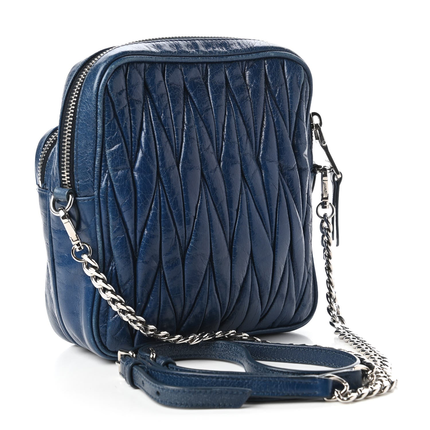 Miu Miu Matelasse Lux Crossbody Cobalto 3 of 10