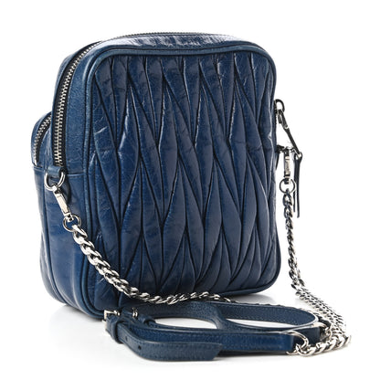 Miu Miu Matelasse Lux Crossbody Cobalto 3 of 10