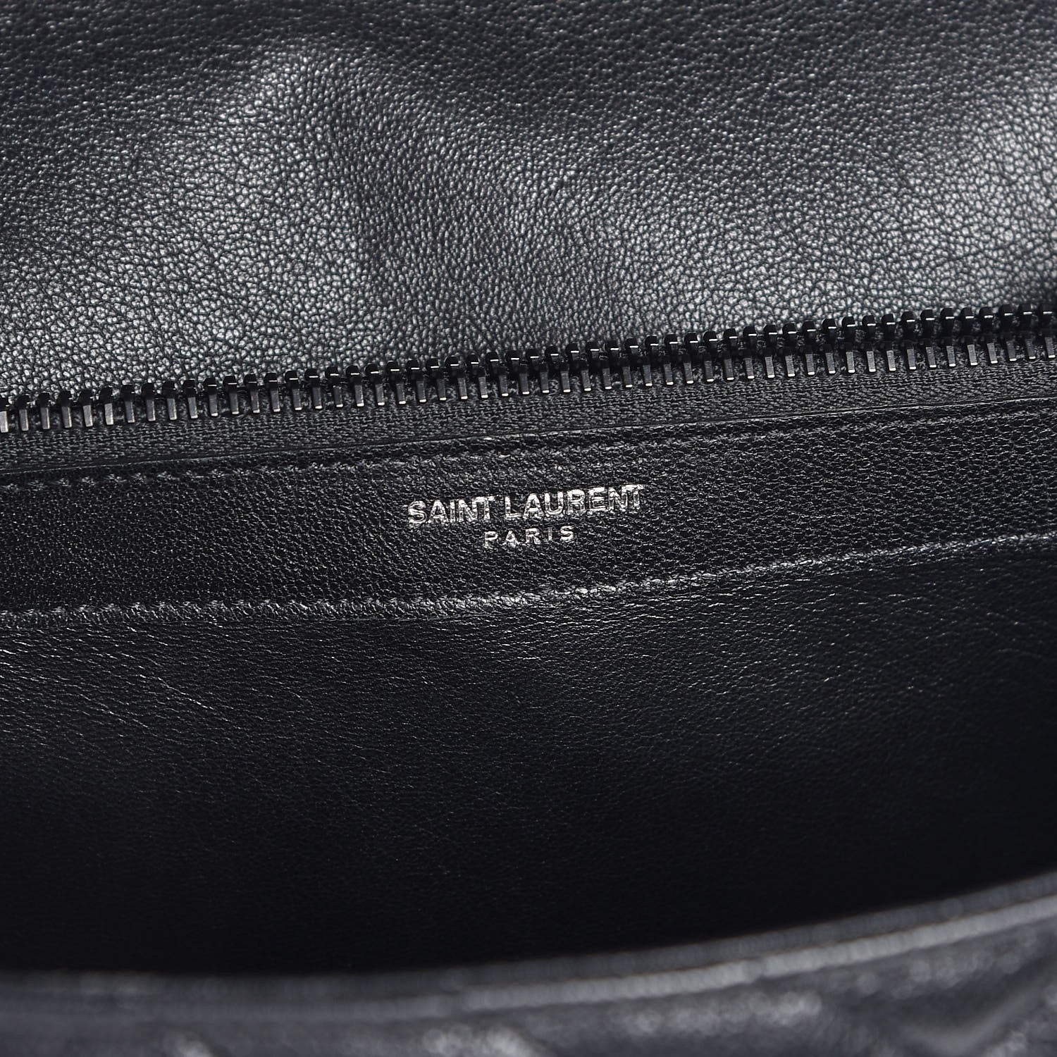 Saint Laurent Sheepskin Matelasse Chevron Monogram Monochrome Large College Satchel Black 6 of 8