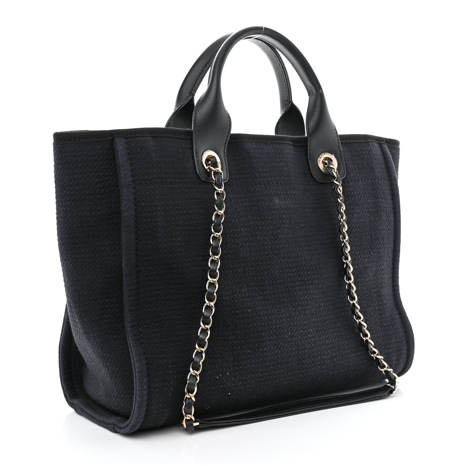Chanel Mixed Fibers Small Deauville Tote Navy 3 of 10