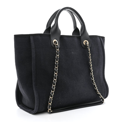 Chanel Mixed Fibers Small Deauville Tote Navy 3 of 10