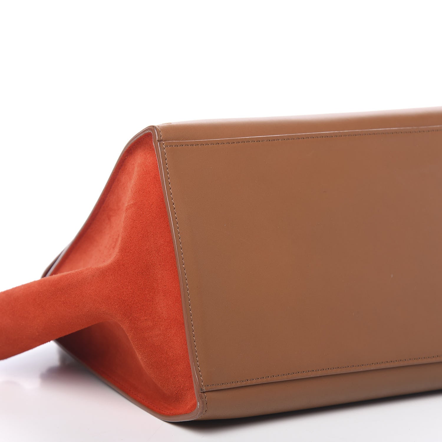 Celine Natural Calfskin Suede Medium Bi-Color Trapeze Beige 7 of 9