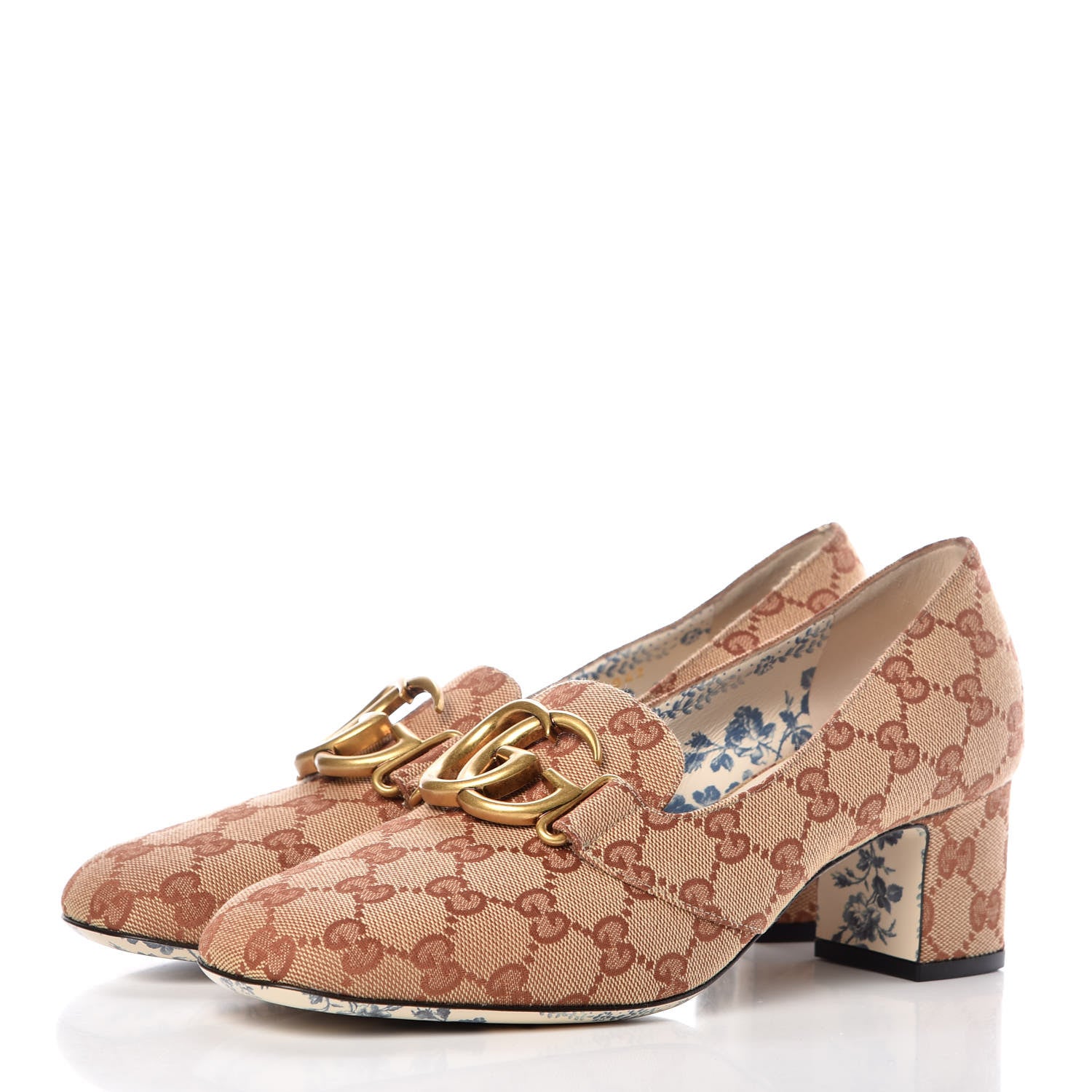 Gucci Monogram GG Victoire 55mm Loafer Pumps 40 Beige Ruggine 3 of 9