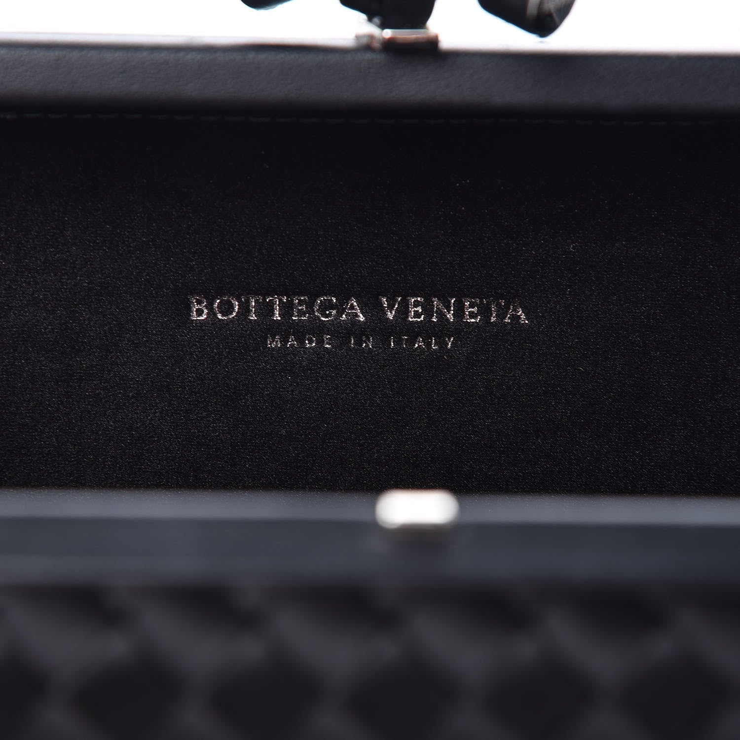 Bottega Veneta Satin Intreccio Impero Knot Clutch Black 6 of 8