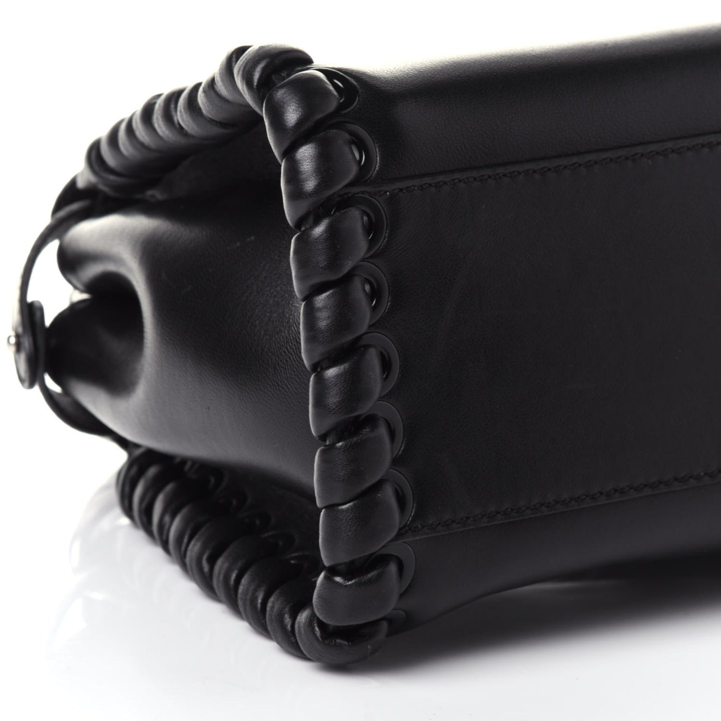 Nappa Lace Up Mini Peekaboo Iconic Satchel Black