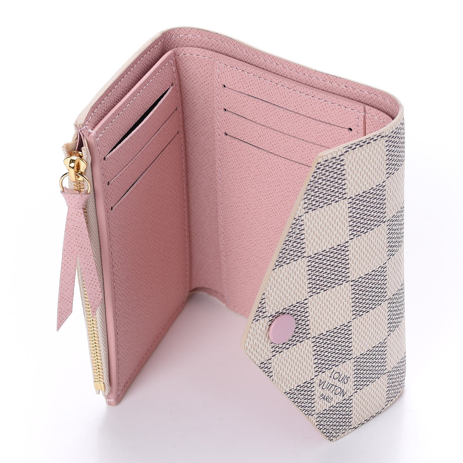 Louis Vuitton Damier Azur Victorine Wallet Rose Ballerine 5 of 10
