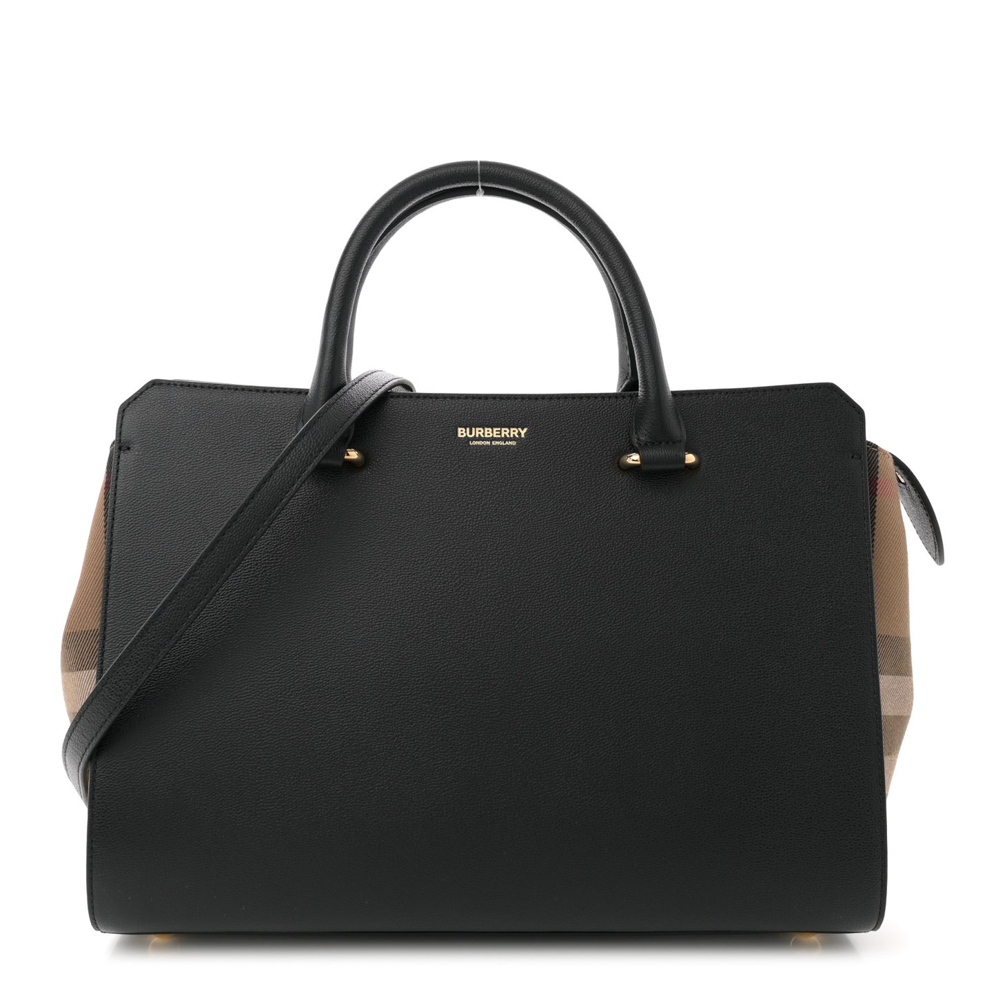 Calfskin Mega Check Small Banwell Tote Black