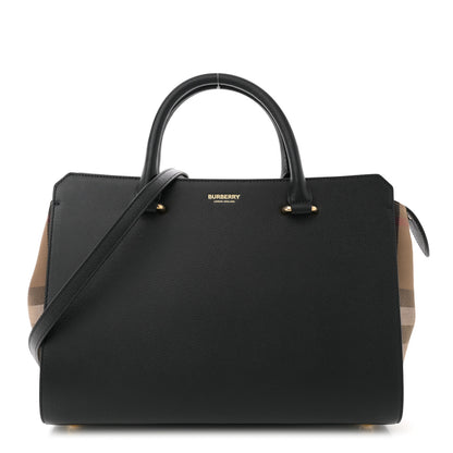 Burberry Calfskin Mega Check Small Banwell Tote Black 1 of 9