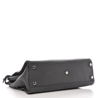Fendi Cuoio Romano Selleria Bi-Color Medium Peekaboo Iconic Satchel Asfalto Latte 4 of 10