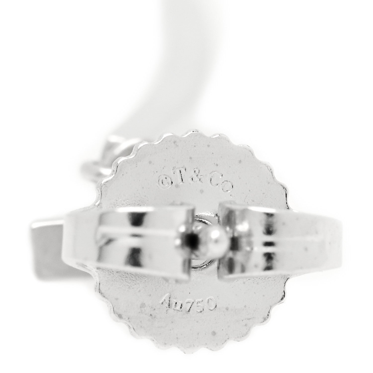 Tiffany 18K White Gold T Bar Earrings 4 of 4