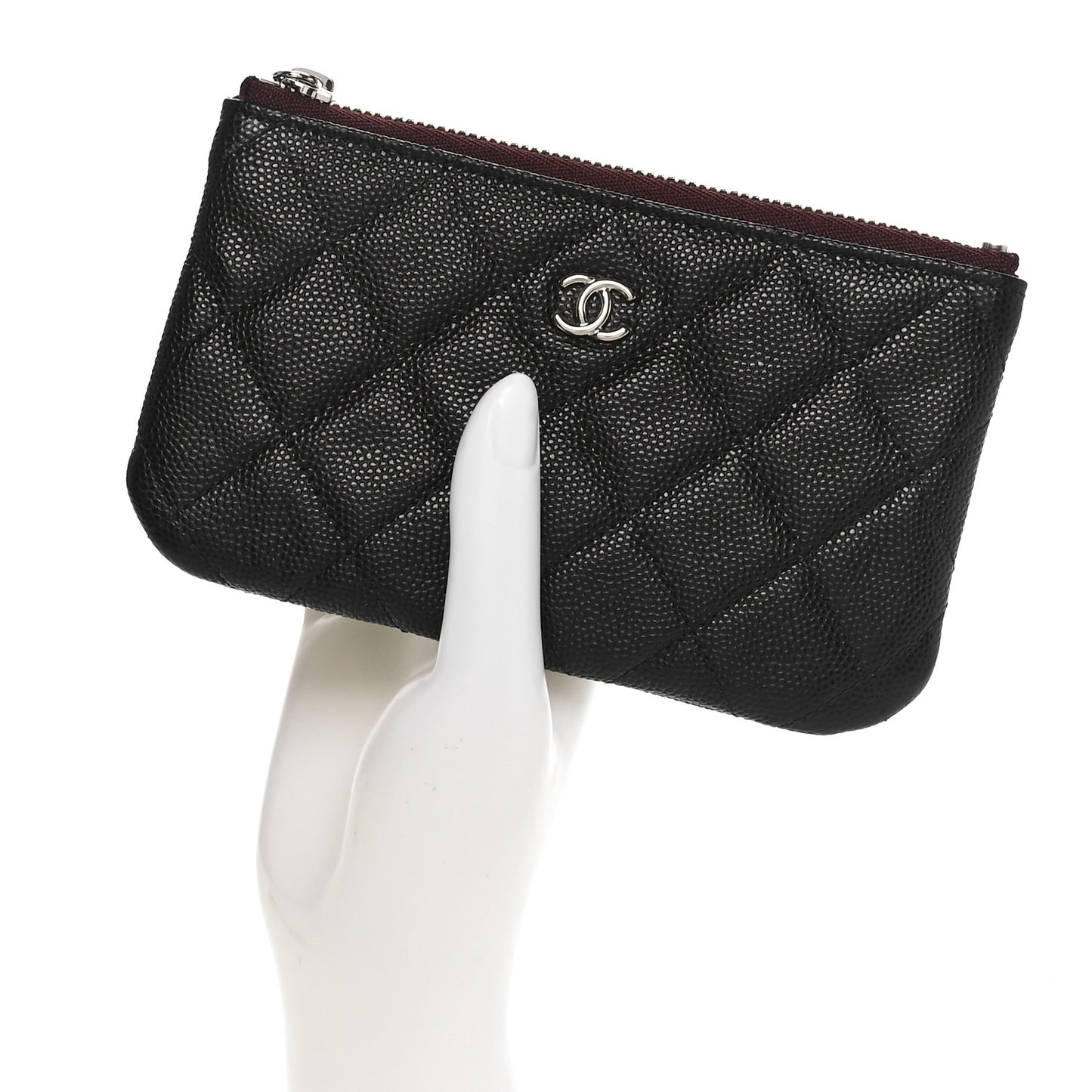 Caviar Quilted Small Cosmetic Case Black