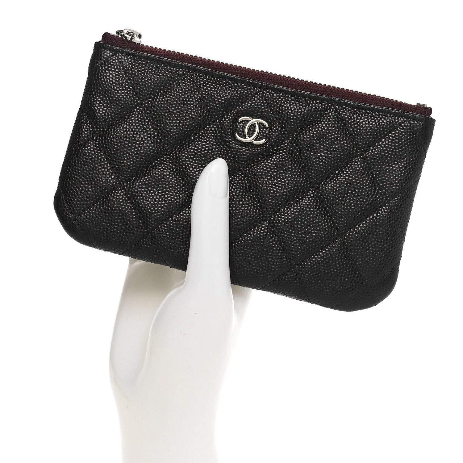 Chanel Caviar Quilted Small Cosmetic Case Black 2 of 9