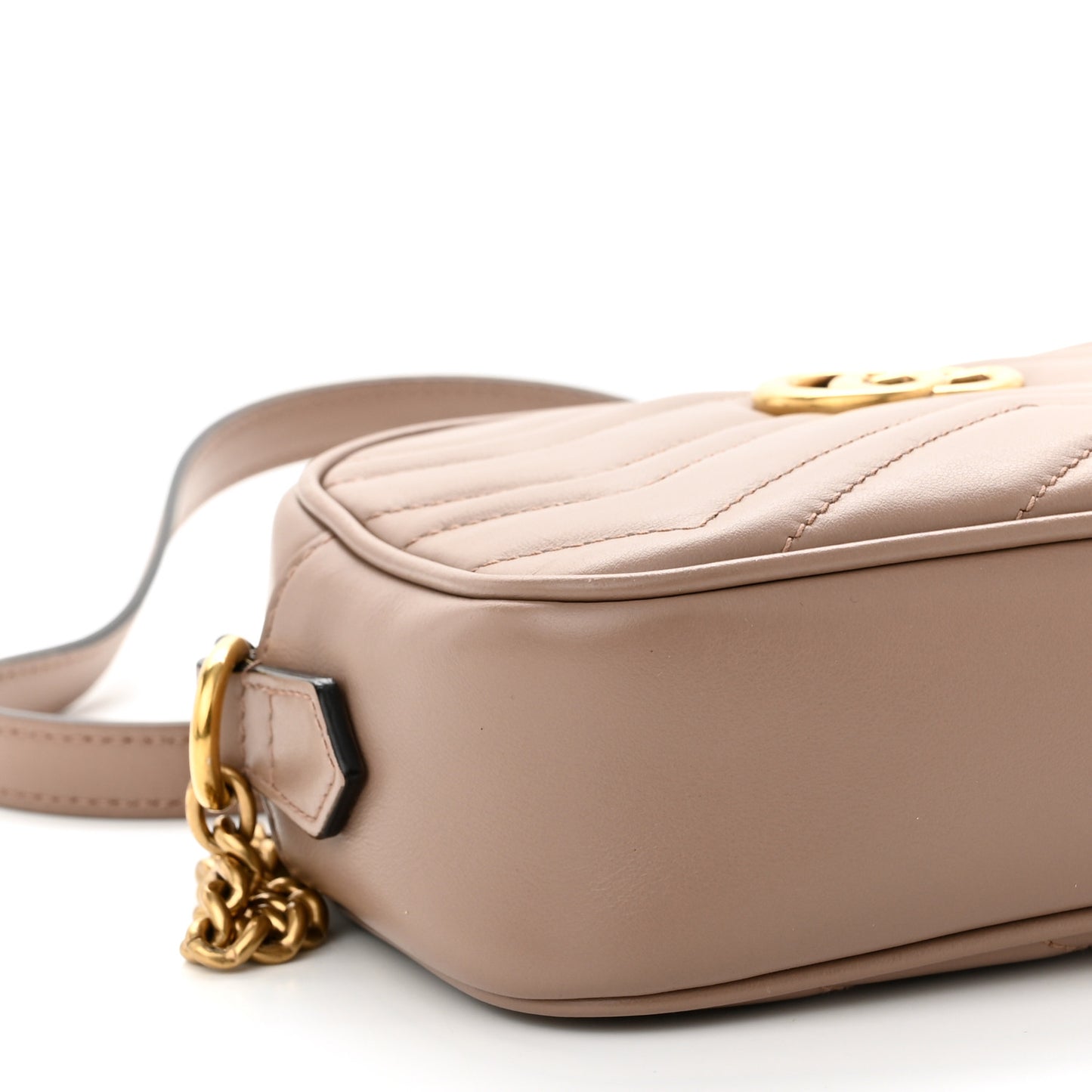Calfskin Matelasse Mini GG Marmont Chain Shoulder Bag Porcelain Rose
