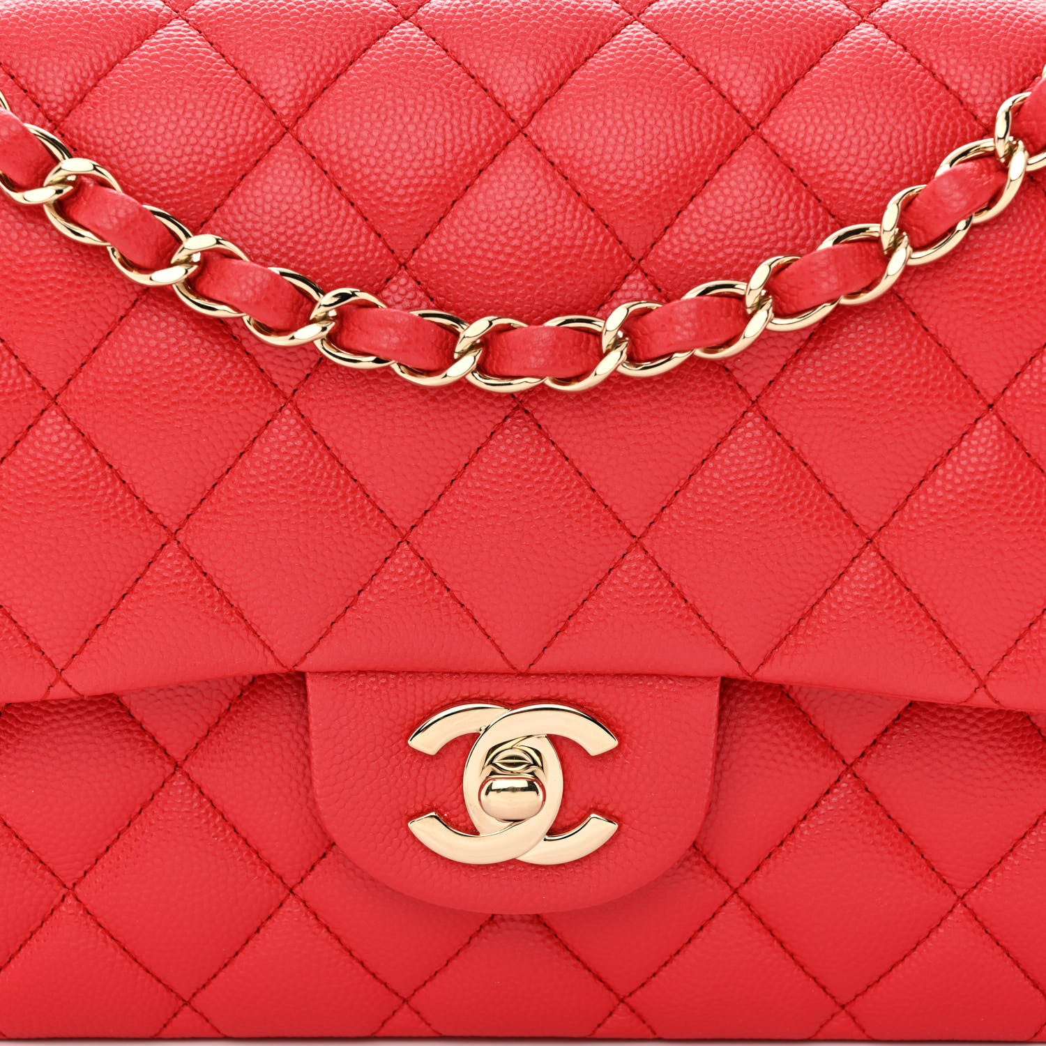 Chanel Caviar Quilted Medium Double Flap Red 8 of 11