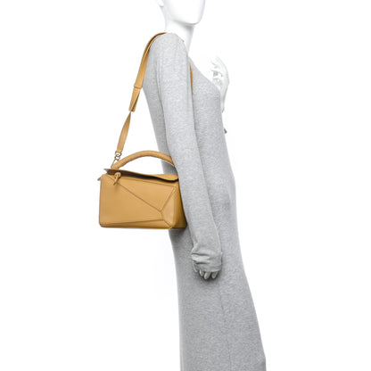 Loewe Calfskin Small Woven Puzzle Bag Sahara 2 of 12