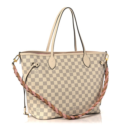 Louis Vuitton Damier Azur Braided Neverfull MM Pink 3 of 9