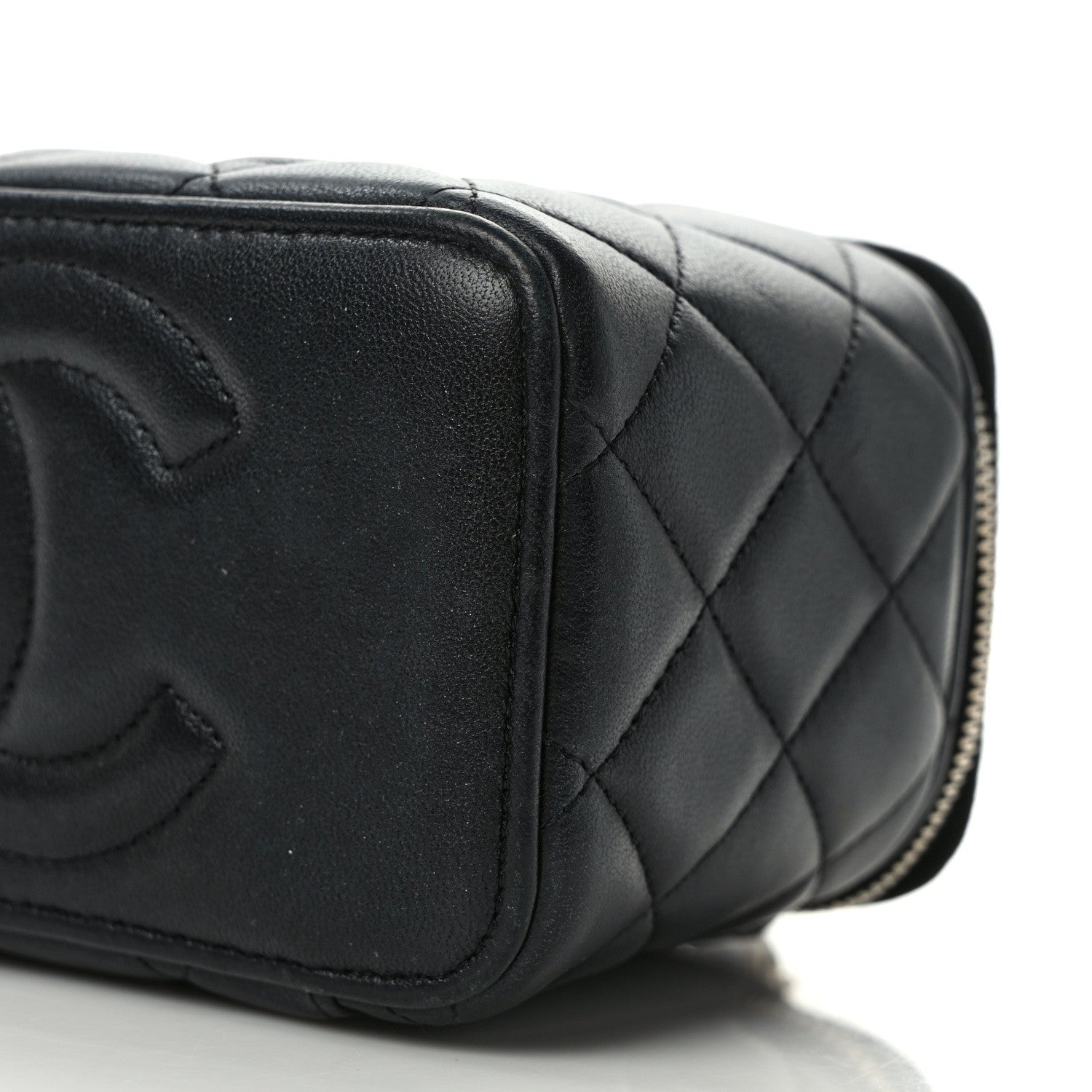 Chanel Lambskin Quilted Small Top Handle Vanity Case With Chain Black 9 of 12