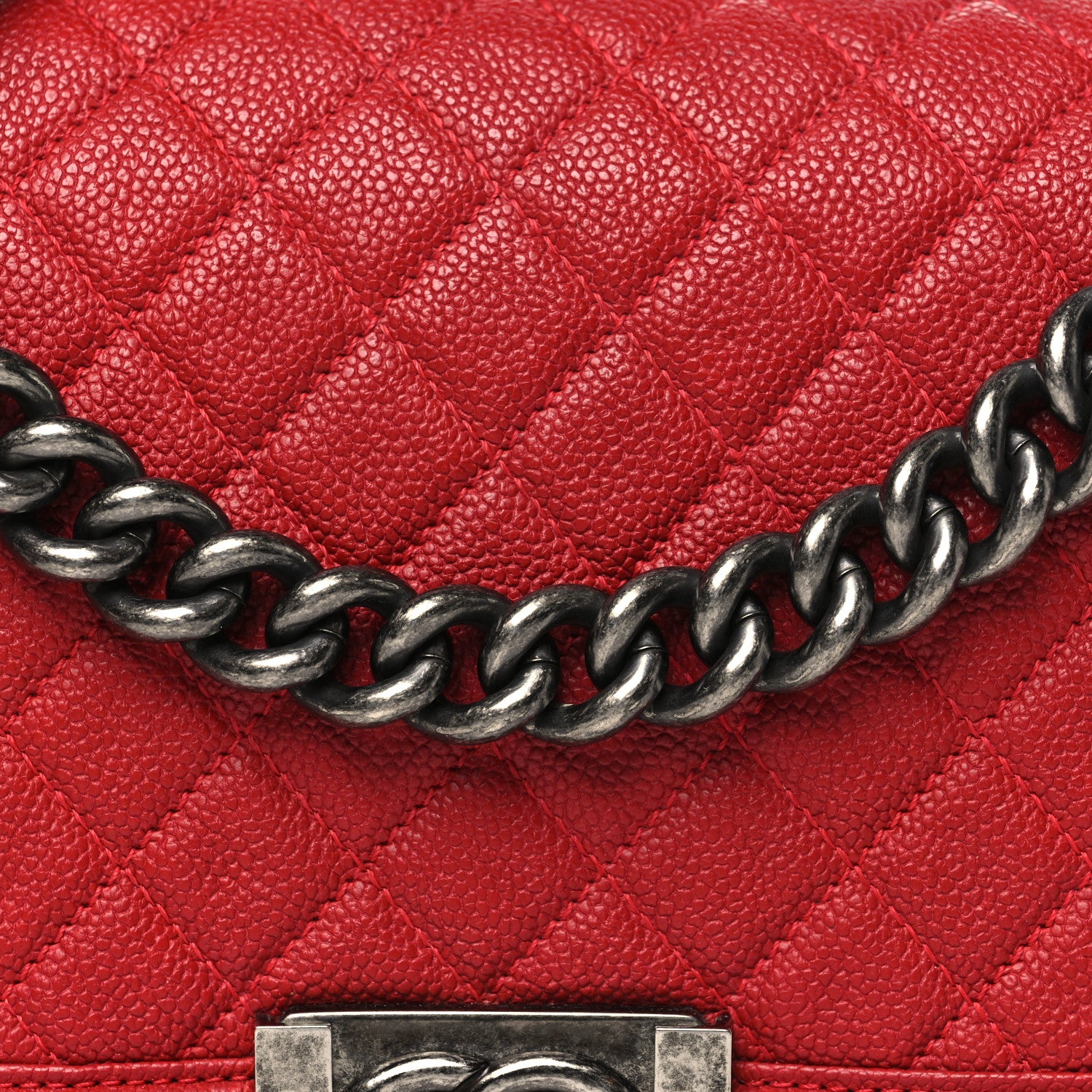 Chanel Caviar Quilted Medium Boy Flap Red 8 of 10
