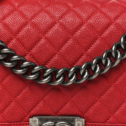 Chanel Caviar Quilted Medium Boy Flap Red 8 of 10