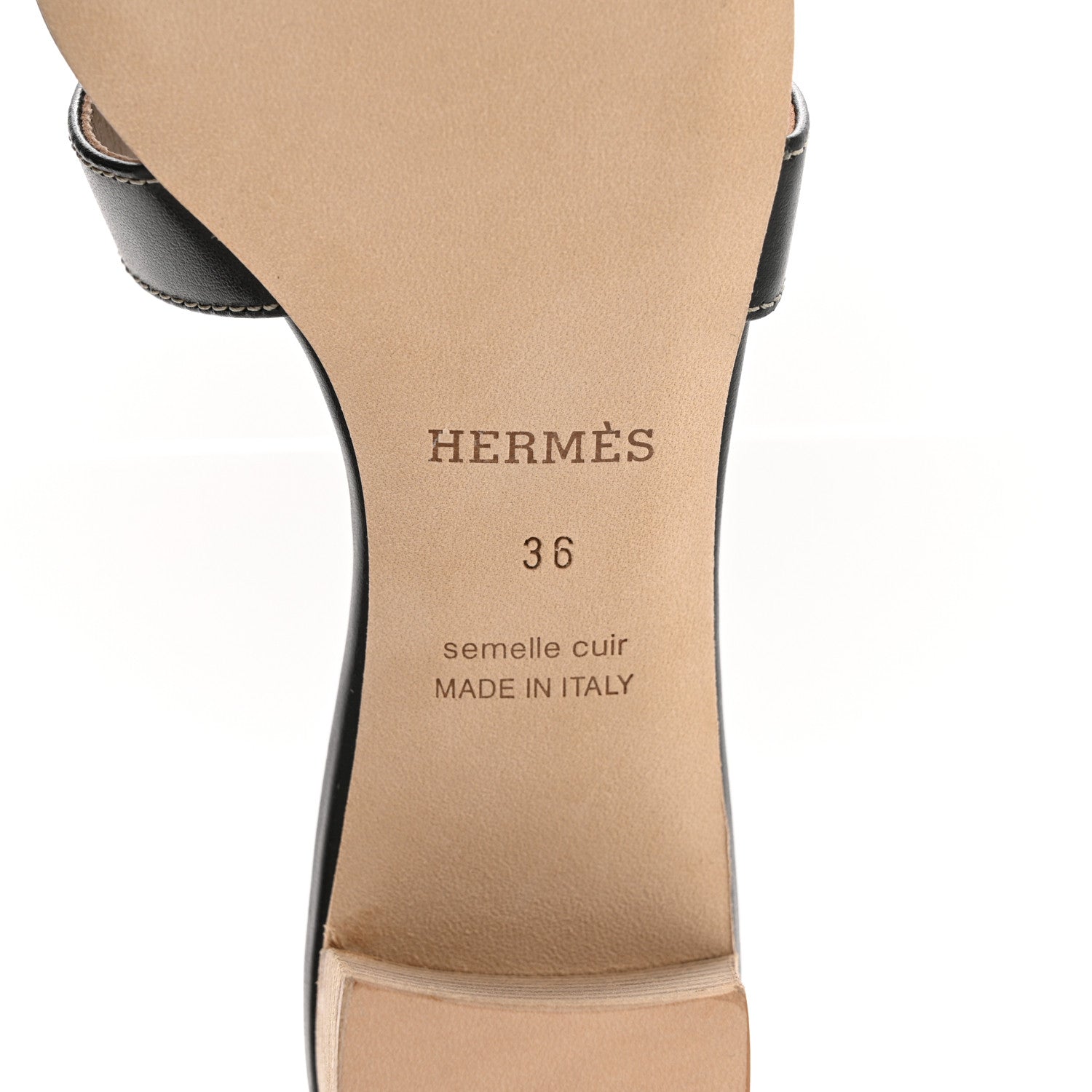 Hermes Calfskin Oasis Sandals 36 Black 7 of 8