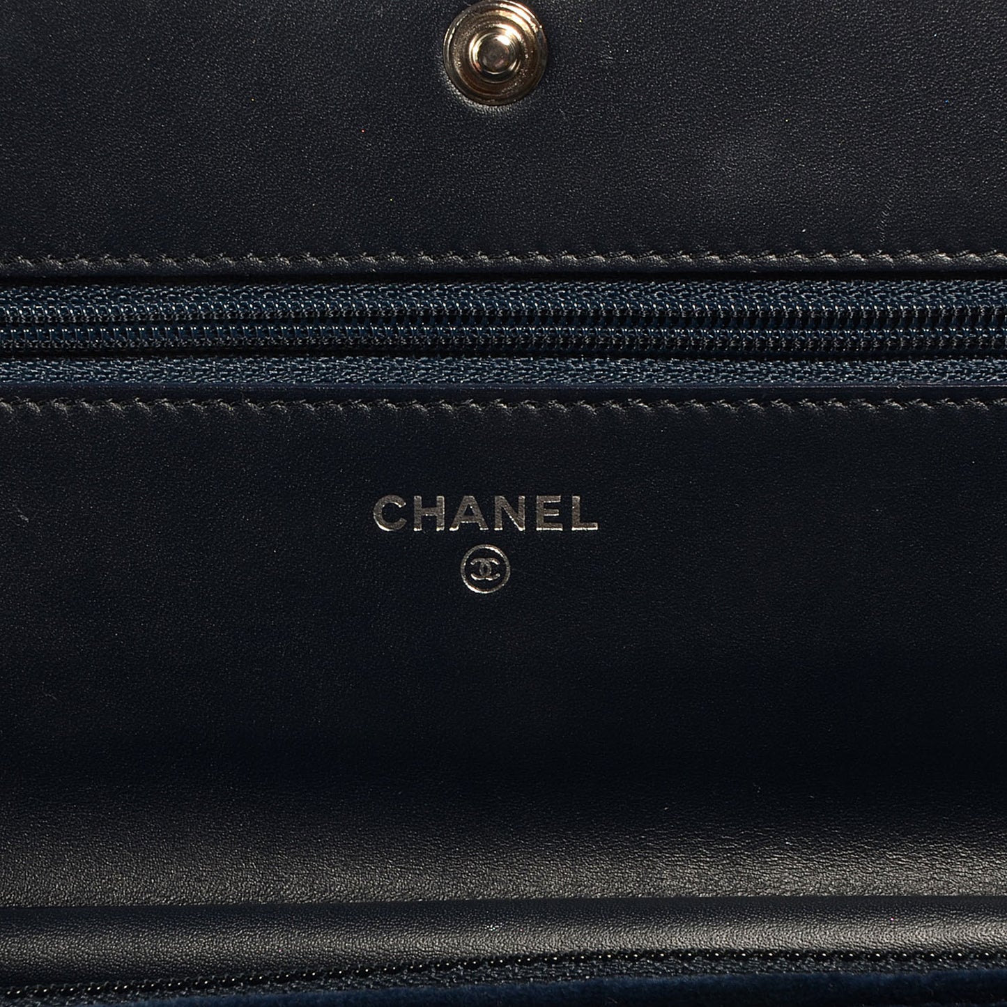 Velvet Quilted Boy Wallet On Chain WOC Navy