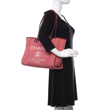 Chanel Canvas Small Deauville Tote Red 2 of 12