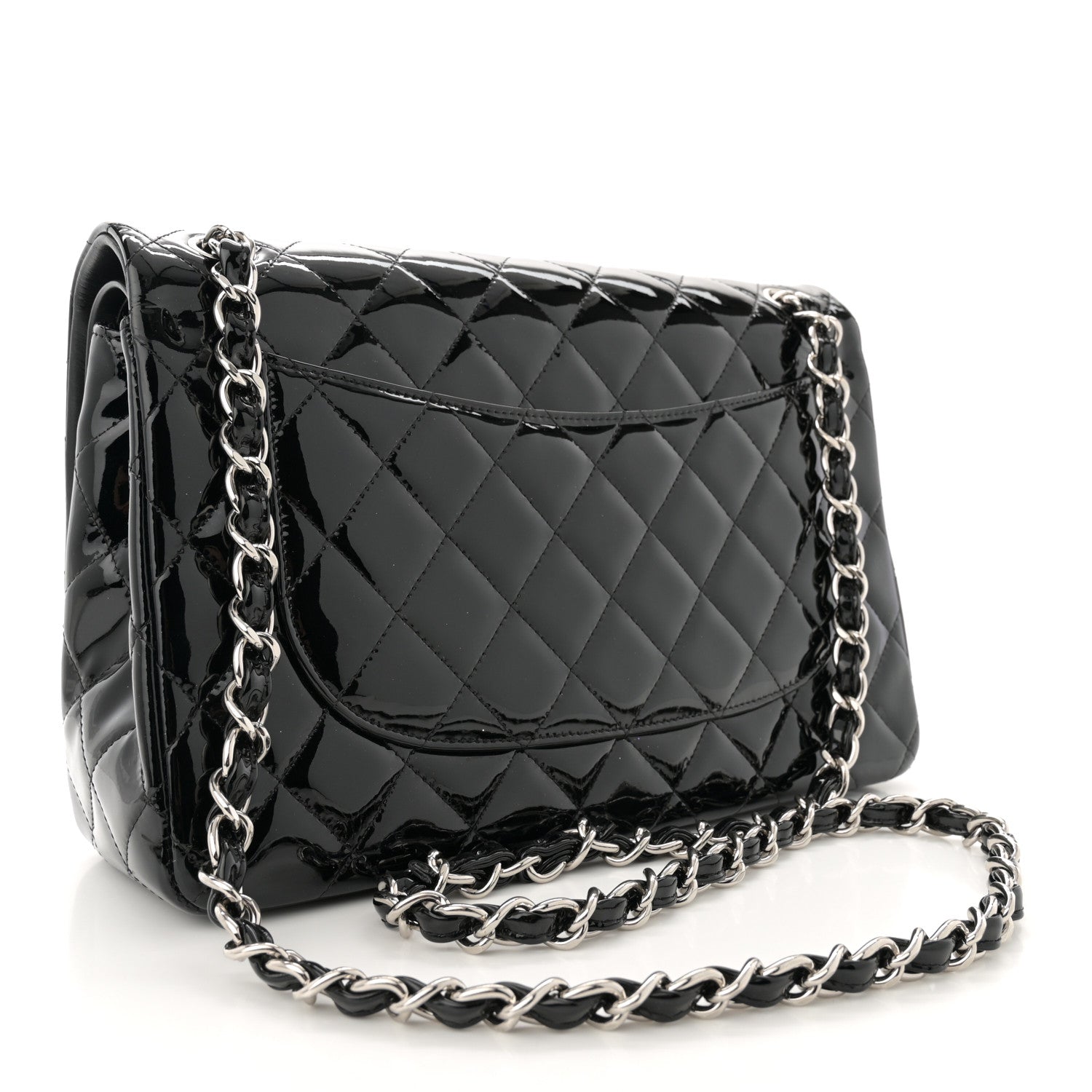 Chanel Patent Quilted Jumbo Double Flap Black 3 of 12