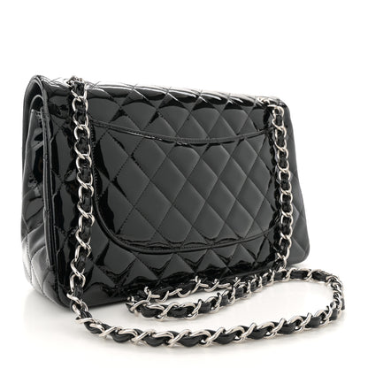 Chanel Patent Quilted Jumbo Double Flap Black 3 of 12