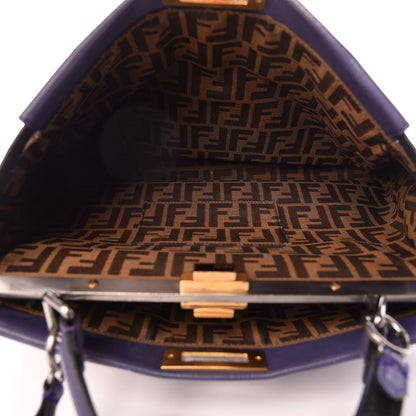 Fendi Goatskin Zucca Large Peekaboo Iconic Satchel Purple 7 of 14