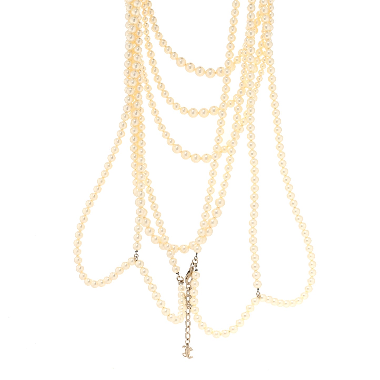 Gripoix Poured Glass Pearl CC Layered Pendant Necklace Yellow