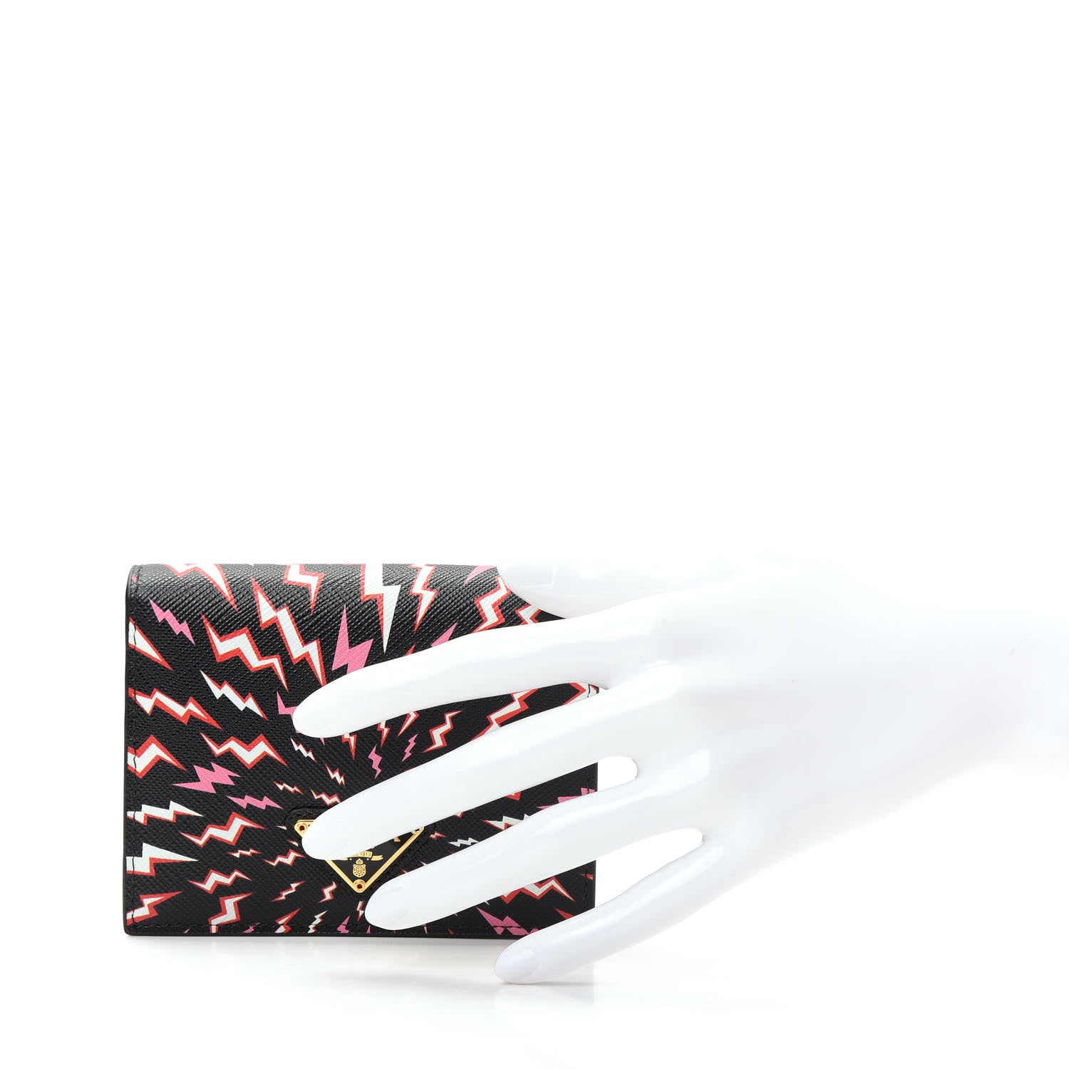 Prada X UNIVERSAL STUDIOS Saffiano Thunder Frankenstein Print Coin Case Card Holder Wallet Lacca 2 of 7