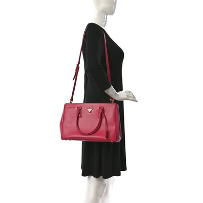 Prada Saffiano Small Galleria Double Zip Tote Peonia 2 of 12