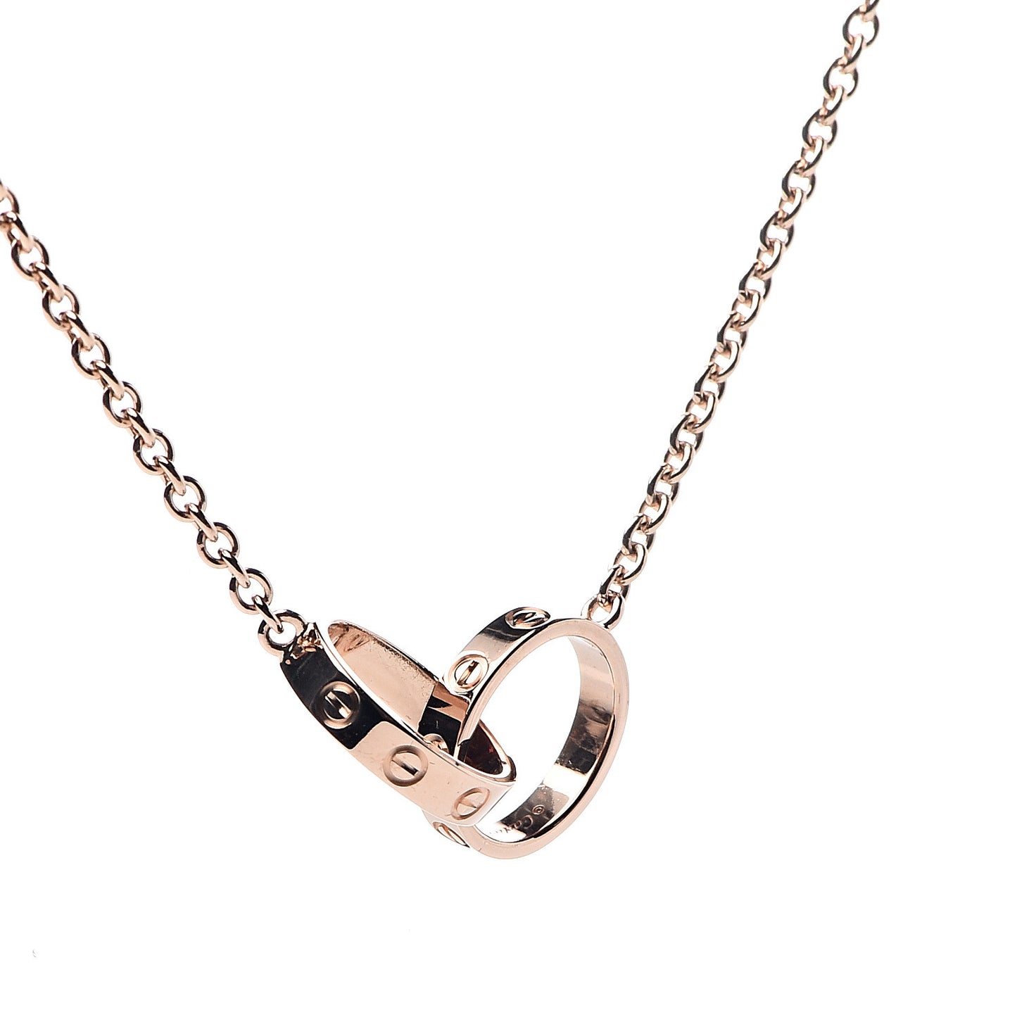 18K Pink Gold Interlocking LOVE Necklace 30