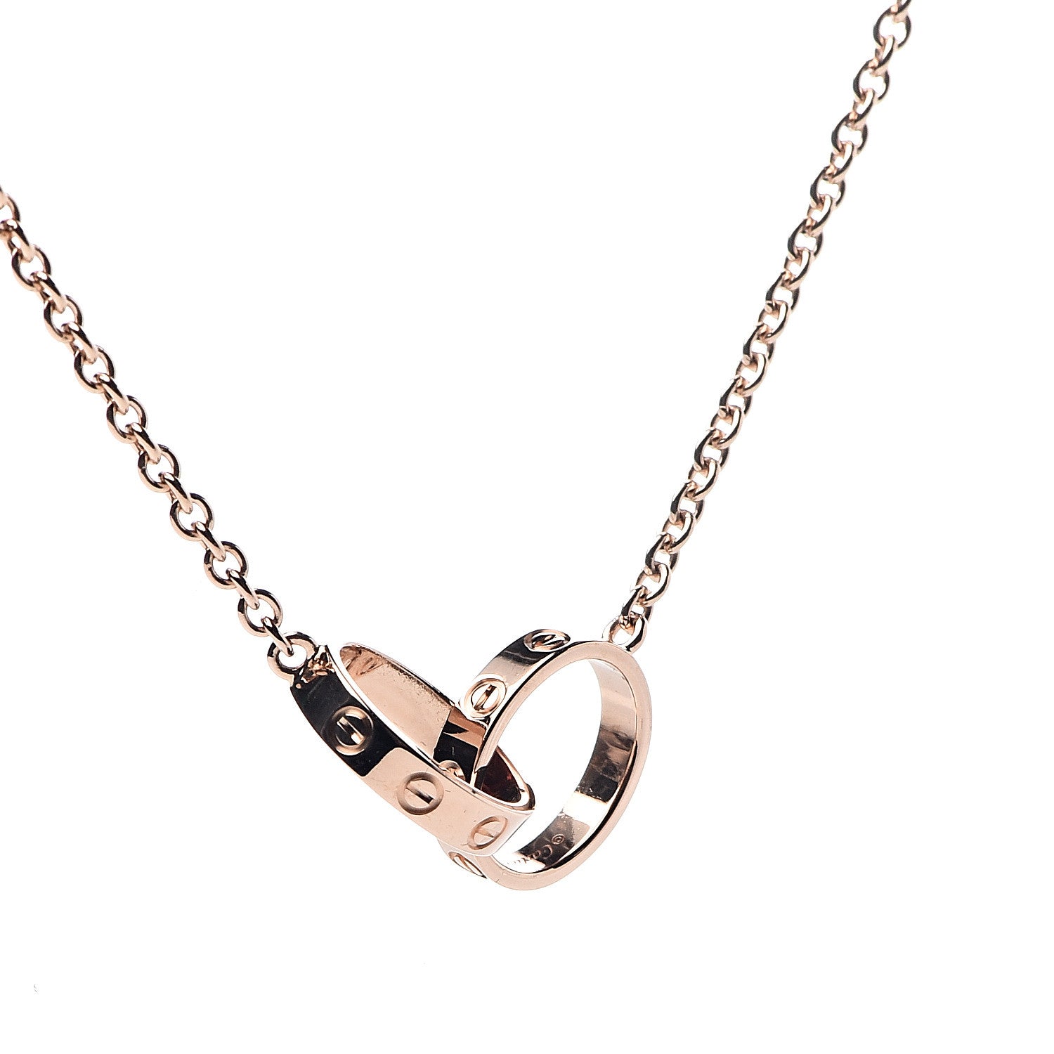 Cartier 18K Pink Gold Interlocking LOVE Necklace 30 4 of 5