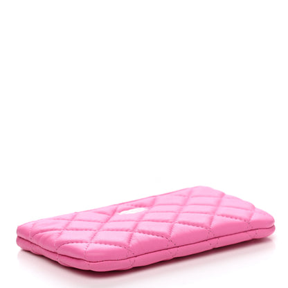 Chanel Lambskin Quilted Small Cosmetic Case Neon Pink 4 of 8