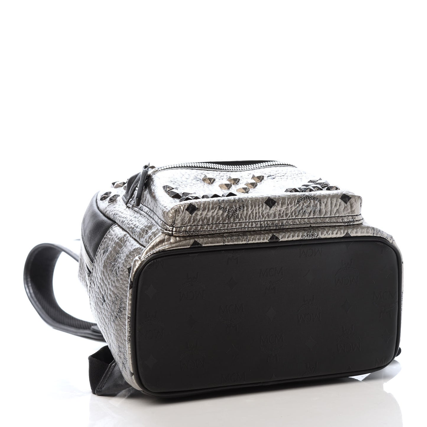 Metallic Visetos Studded Small Stark M Backpack Silver