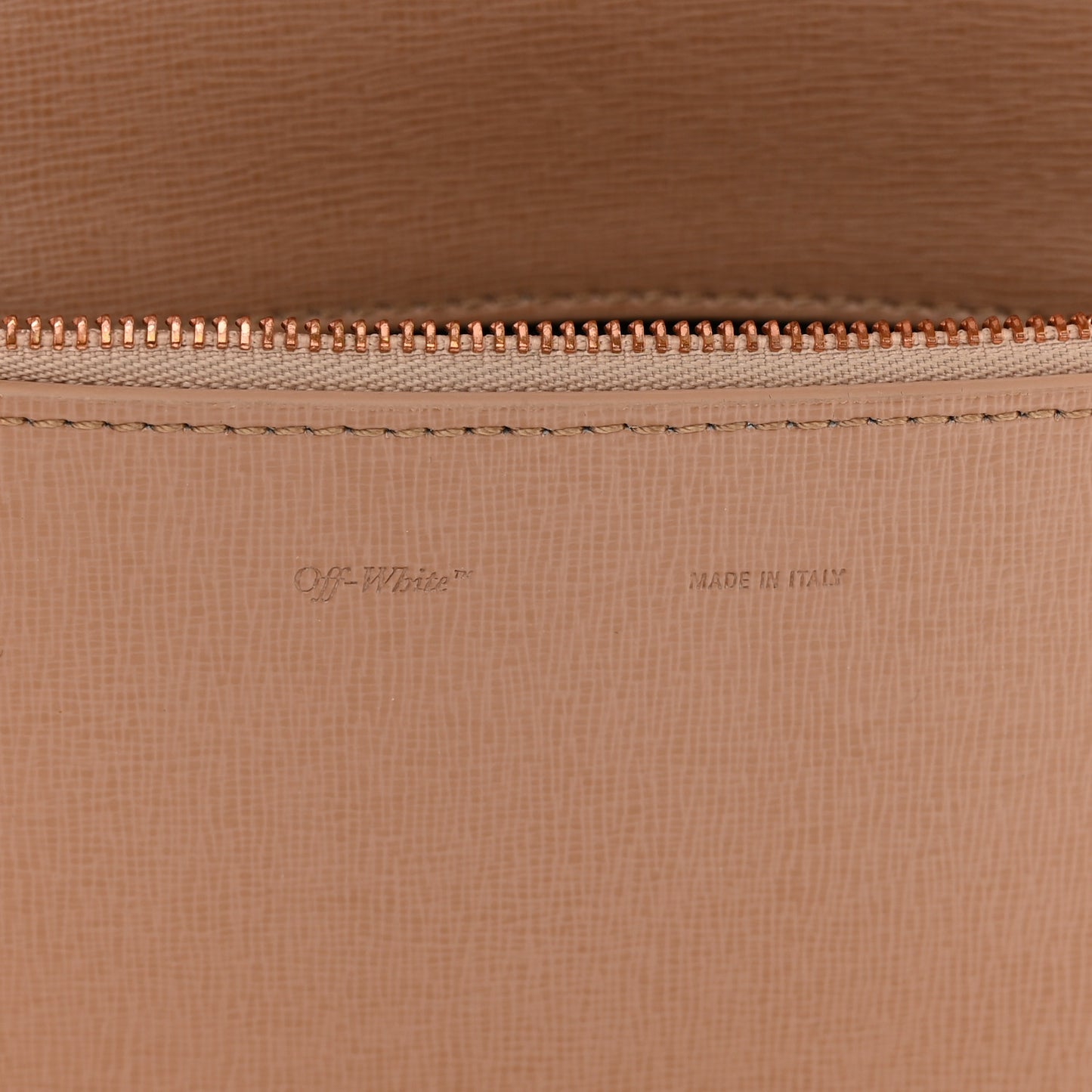 Saffiano Striped Mini Diag Bag Nude White